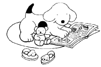 A coloring page of spot the dog